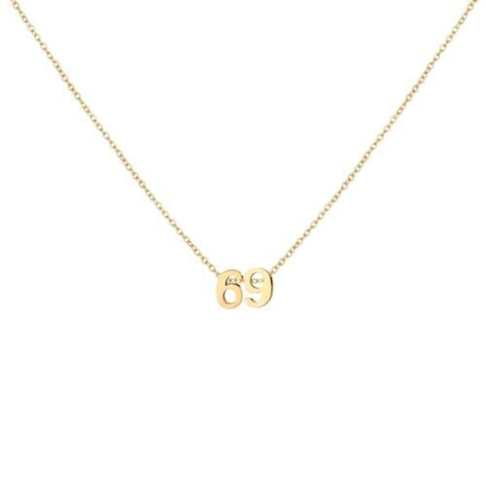 5983 18K Gold Plated Number 69 Necklace Dainty Pendant Chain Necklace